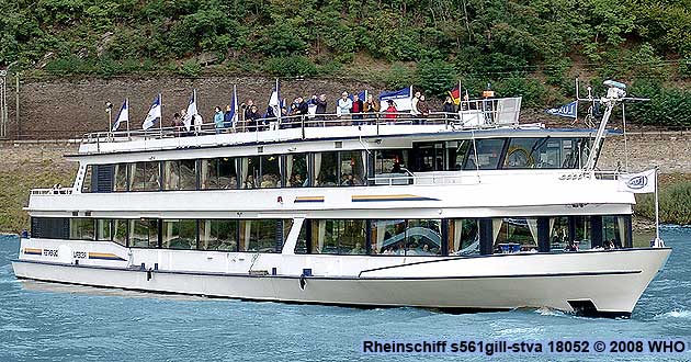 Firework round boat trip Rhine River Lights, red wine festival in Assmannshausen, Germany. 